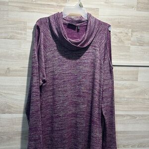 Apt, 9 Purple Cowl Neck Sweater, off the shoulder